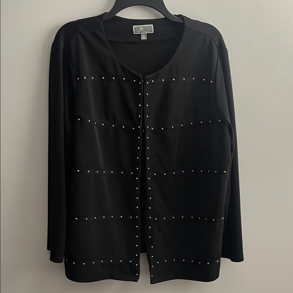 Black and Gold Studded Cardigan Women's Size XL